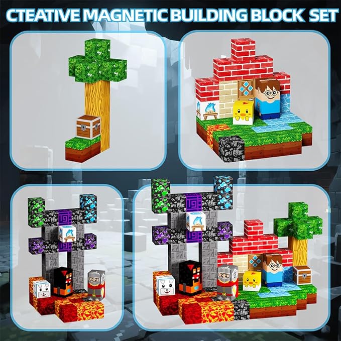 100pcs Magnetic Blocks Magnetic Building Blocks Set, Kids Sensory Toy for Toddlers STEM Learning, Stacking Magnets for Kids