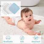 Viviland Baby Towels and Baby Wash Cloths Set Hooded Baby Towels Baby Wipes Absorbent Bath Face Towels Burp Cloths or Face Towels for Girl Boy 6-Pack Size 28 x 28 Inch(Dinosaur)