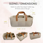 KiddyCare Diaper Caddy Organizer Cart for Nursery Baby Basket Gift for Boy/Girl | Diaper Caddy for Changing Table Basket Organizer with Dividers | Caddy for Baby Stuff Breast Pump Caddy - Regular