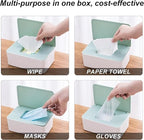 1 Pcs Diaper Wipes Dispenser, Refillable Wipe Container, Wipe Container with Sealing Design Lid, Keep Wipes Fresh,Wet Wipes Cases (Green)