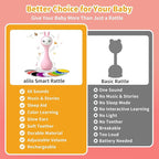 alilo Smarty Bunny Baby Rattle Musical Light Up Toys, Infants Newborns Baby Toys 0-3-6-12-18-24 Months,1 Year Old Boy Girl Gifts, 4 Music Modes and Color Recognition Function with 9 Color Card