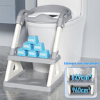 Potty Training Seat with Step Stool Ladder, Upgrade Triangular Stabilized Base 2-IN-1 Toddler Toilet Seat with Splash Guard, Anti-Slip Pad, and Step Stool (Agate Grey)