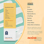 Active Skin Repair First Aid Healing Skin Hydrogel - Natural & Non-Toxic Repairing Ointment with Hypochlorus Acid for Minor Cuts, Wounds, Scrapes, Rashes, Sunburns, & More, 3 oz