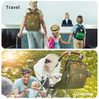 KABAQOO Diaper Bag Backpack with Detachable Changing Station, Large Capacity Baby Diaper Bags for Boys & Girls, Baby Registry Search Stuff & Shower Gifts, Newborn Essentials Must Haves, Army Green