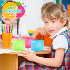 Stress Cube Fidget Ice Cube Stress Balls, 8 Pcs Stress Balls for Kids, Fidget Toys Adults Stress Relief Squeeze Ball, Square Shape Hand Exercise Ball, Sensory Toys for Autistic (Gel Sugar Cube 8Pack)