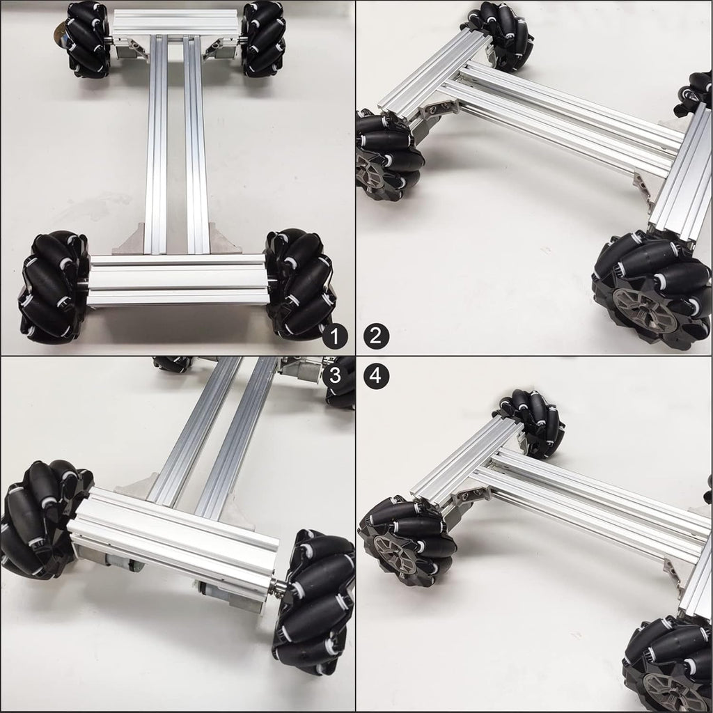 Professional Smart 4WD Metal Robot Car Chassis Kit with 97mm Mecanum Wheels, DIY RC Robotic Moving Platform,for AGV, School Eduactional Science Kits, Remote Control Robotic STEAM Model Experiment