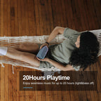 DOSS SoundBox Pro Bluetooth Speaker with 20W Stereo Sound, Active Extra Bass, IPX6 Waterproof, TWS Pairing, Multi-Colors Lights, 20H Playtime, Portable for Beach, Outdoor-Stone Blue