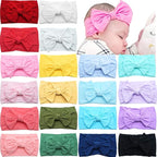 CÉLLOT 20 Colors Super Stretchy Soft Knot Baby Girl Headbands with Hair Bows Nylon Head Wrap For Newborn Baby Girls Infants Toddlers Kids