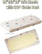 SDY Jersey Crib Sheets for Baby Girls,52"x28"X8", Pink Kawaii Bear Standard Oval/Retangle Crib Mattress Sheets for Toddler,Super Soft Breathable