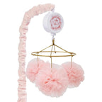Lambs & Ivy Secret Garden Pink Pom Pom Musical Baby Crib Mobile Soother Toy