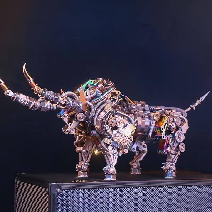 Adult 3D Metal Puzzles Bison Metal Model Kits 3D Metal Puzzles Mechanical Bulls Building Blocks Difficult DIY Assembly - High-end Gifts for Men