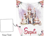 Personalized Baby Blankets for Girls, Custom Name Floral Castle Pattern Baby Blanket, Soft Minky Dot Blanket for Newborns and Toddlers, Ideal for Baby Showers Christmas Brithday Gifts