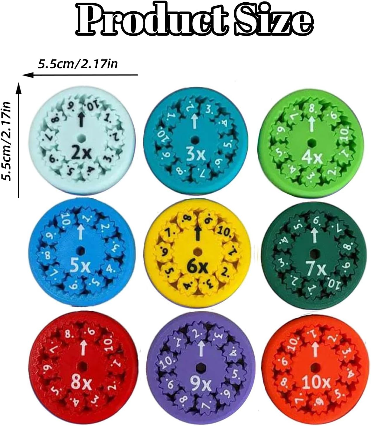 Math Fidget Spinners,Educational Math Fact Fidget Spinners - Learn Division & Multiplication - Perfect for Stimmers & Fidgeters (18pcs)