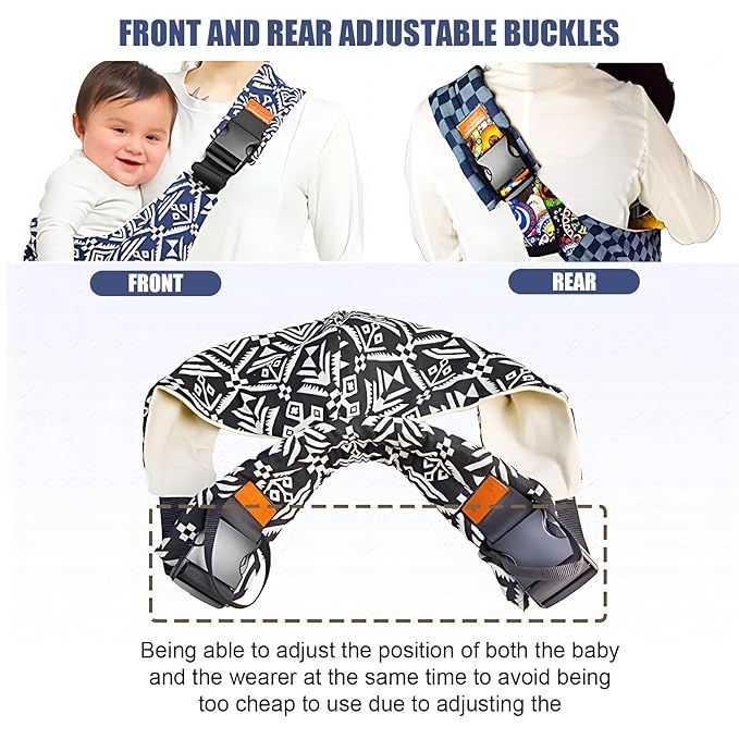 Baby Sling Carrier,Baby Sling,Toddler Carrier,Adjustable and Non-Slip Hip Seat Carriers Carrying 10-30 lbs(Rainbow)