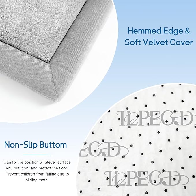 Baby Play Mat for Floor Tummy Time Nursery Rug Muscle Area Playroom Rug Tatami Mat 13'1"x6'7" Memory Foam 1.3" Thick Crawling for Babies,Toddlers, Infants, Kids(Light Gray)