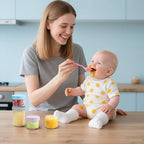 DRKIO 12 Pack Glass Baby Food Storage Containers - 4 & 8 oz Baby Food Jars with Lids Baby Food Maker Microwave Dishwasher Freezer Safe 100% Leak Proof BPA Free Reusable