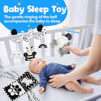 Car Seat Toys for Babies 0-6 Months,Hanging Rattle Toys for Crib Mobile, Baby Spiral Hanging Stroller Black and White High Contrast Toys for Newborn 0 3 6 9 12 Months Baby Boys Girls (Set-1)