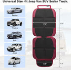 Car Seat Protector for Child, 2 Pack With Mesh Pockets & Non-Slip Backing 600D Durable Under Baby Seat Cover for Back Seat (Burgundy, Standard)