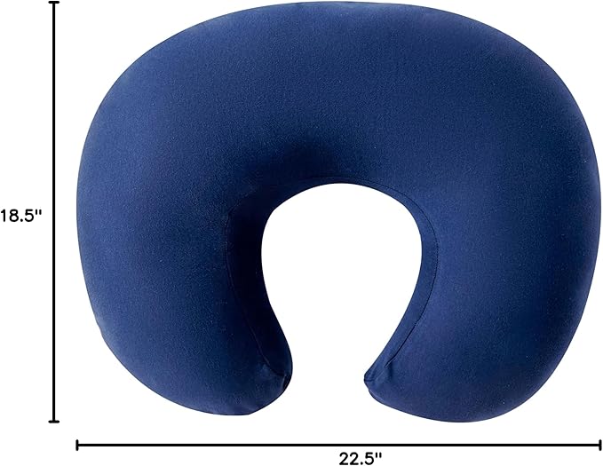 Nursing Pillow, Plus Size Breastfeeding Pillow Original Support for Baby Boys Girls Breastfeeding Essentials, with Removable Soft Cotton Cover (Dark Blue, Standard (23.62*18.11*5.91 Inches))
