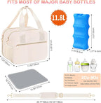 PIIOSER Breastmilk Cooler Bag with Ice Pack, Fits 6 Baby Bottles Up to 9 Ounce, Insulated Bottle Travel Bags with Shoulder Strap-Wearable Breast Pump Carrying Case for Nursing & Working Moms