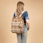 Wrangler Aztec Backpack Multifunction Baby Travel Bag with Changing Pad, Stroller Straps and Pacifier Case WG2204-91103TN