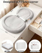 Baby Changing Pad with Waterproof & Wipe-Clean, Non-Slip Foldable PU Diaper Changing Pad, Adjustable Safety Belt, Changing Pad for Dresser, Changing Table,24"X16",Gray