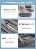 INSEN Pregnancy Pillow,Maternity Body Pillow with Velvet Cover,C Shaped Body Pillow for Sleeping (Grey)
