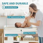 Pipleo Baby Changing Table Dresser with 3 Drawers and 3 Storage Shelves, Can be Used as a Baby Dresser with Changing Table Top, a Baby Changing Station, a Wood Diaper Changing Station (White)