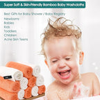 Baby Washcloths 12 Pack, 10x10 inch Small Wash Cloths for Face and Body, Super Soft & Gentle Orange Face Towels on Sensitive Skin, Baby Registry Bath Shower Gifts for Newborn Kid Toddler Children
