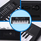 Kids Piano Keyboard, 37 Keys Portable Music Keyboard Early Learning Educational Electronic Music Piano Instrument Toys for 3 4 5 6 Year Old Boys and Girls (Black)