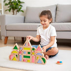 Rainbow Acrylic Stacking Blocks - 24PCS Montessori Toy & Decor for Toddler Gift for Endless Fun!
