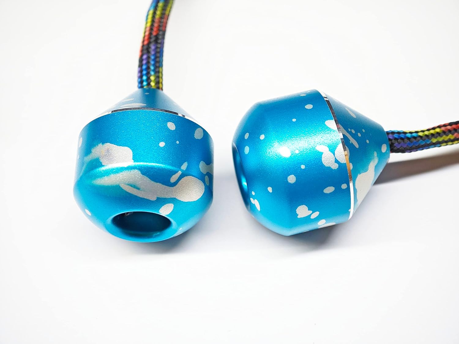 Begleri Fidget Beads - Worry Fidget Beads Spin & Bump - Made of Aluminum Alloy - Creates a Bit of Magic for You (UFO-Blue&White)