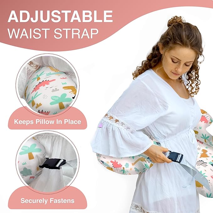 PILLANI Nursing Pillow for Breastfeeding, Breast Feeding Must Haves, New Mommy Essentials, Brest Feeding Pillow for Mom & Baby, Removable Cotton Cover, Adjustable Waist Strap, Breastfeeding Pillows