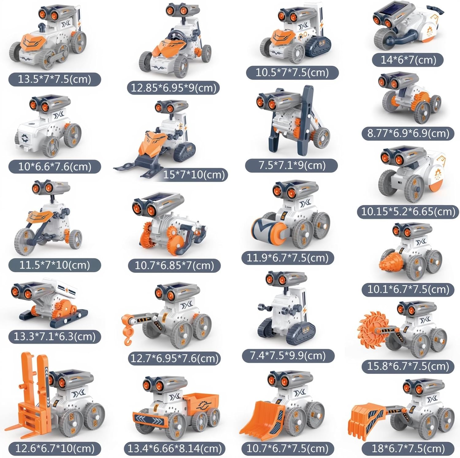 21-in-1 Education Solar Power Robot, STEM Toys for Ages 8-13, DIY Educational Science Building Toy, Solar or Battery Powered Robotic Set for Children Birthday with 210Pcs
