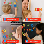 JoyCat Silicone Alphabet Magnetic Letters, 26 Uppercase ABC Fridge Magnets for Toddlers 1-3 & Kids, Baby Learning Refrigerator Toy Set, Preschool Birthday Gifts for Boys & Girls (Vibrant Color)