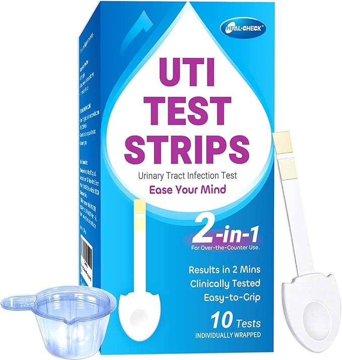 10 Pack UTI Test Strips, Urinary Tract Infection Test Kit for Women Men, Accurate Result in 2 Minutes, Monitor Bladder Health at Home, Clinically Tested, Easy to Grip, Individually Wrapped