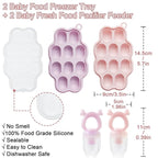 KingKam Baby Breastmilk Popsicle Molds & Baby Fruit Feeder (2 Pack), Baby Food Freezer Tray Storage Containers, Silicone Pacifier Feeder and Teether