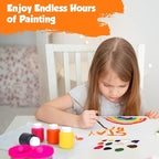 EXTRIC Washable Paint for Kids 12 Color, Non-Toxic Tempera Kid Paint 2 oz Bottles, Vibrant Pigments, Easy-Clean Toddler Paints, Kids Painting Set Arts and Crafts Supplies