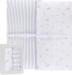Ely’s & Co. Changing Pad Cover, Diaper Changing Table Sheets, 2 Pack, Cradle Sheet Set for Baby Boys, 100% Jersey Knit Cotton, 32”x16”x5” Blue Dragonfly + Stripe Collection