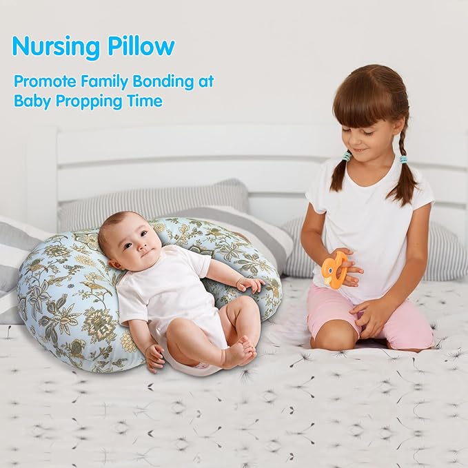 Nursing Pillow, Breastfeeding Pillow with Removable Cover, Ergonomic Breast Feeding Pillow, Baby Feeding Support Cushion for Mom Easier Breastfeeding- Original Size/Boho Garden