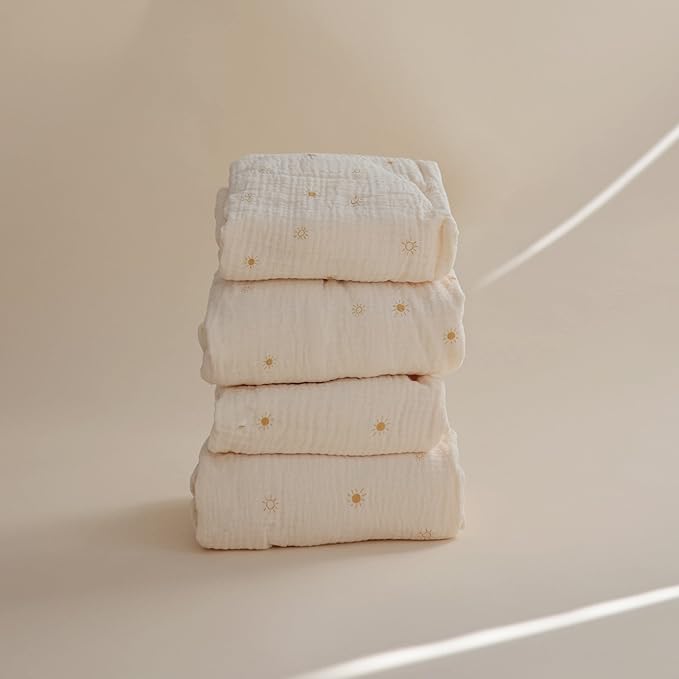 mushie Extra Soft Muslin Fitted MINI Crib Sheet | 24"x 38" (Sun)