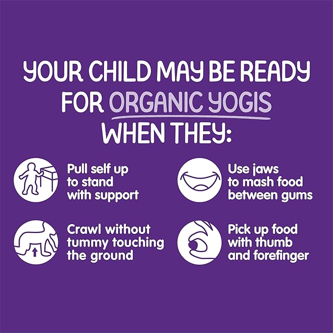 Happy Baby Organic Yogis Freeze-Dried Yogurt & Fruit Snacks, Mixed Berry, 1-Ounce Pouches (Pack of 8)