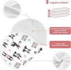 4 Pack Muslin Burp Cloths Dogs Yoga White Cotton Baby Burp Cloths Absorbent Soft Burping Cloth Washcloths for Newborn Baby Boys Girls 22x11 Inch