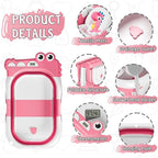 TPN Collapsible Baby Bathtub, Baby Bath Tub with Soft Cushion & Real-Time Thermometer, Baby Bathtub Infant to Toddler Tub (0-36 Months), Portable Travel Baby Tubs for Newborns (Pink)