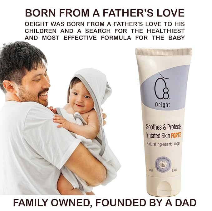Oeight Baby Skin Irritation Cream Soothe & Protect Irritated Skin Forte for Baby, Kids Irritated Face Cream Skin Relief Dermatologist Tested and Hypoallergenic Gentle Eczema Therapy - Made in Israel