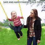 AGPTEK Toddler Swing Heavy Duty Bucket With Adjustable Rope - Cute Shape, 250 LB and 150 LB Capacity - Green