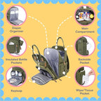 iniuniu Diaper Bag Backpack, 4 in 1 kit Large Unisex Baby Bags for Boys Girls, Waterproof Travel Back Pack with Diaper Pouch