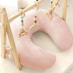 Hooyax Muslin Nursing Pillow Covers Only, Soft and Breathable Nursing Covers for Breastfeeding Pillows, Adorable Infant Feeding Pillow slipcover for Baby Boy and Girls (Pink)