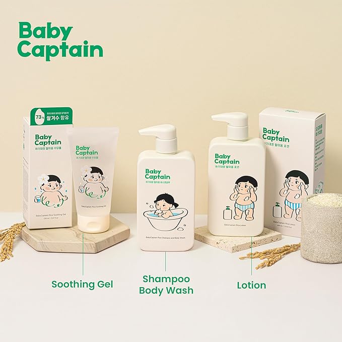 Vegan Rice Baby Wash 13.52 Oz | Tear-Free Cleanser for Newborn & Sensitive Skin | 2-in-1 Shampoo and Body Formula | Plant-Based, Korean Skincare with Gentle Rice Scent