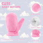 BAVST Baby Toddler Winter Mittens Girls Warm Fleece Lined Gloves Kids Sherpa Lined Mittens for Boys